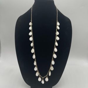 Long Necklace Gold Tone w/ Semi Precious Stones